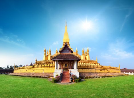 Golden pagoda wat Phra That Luang in Vientiane